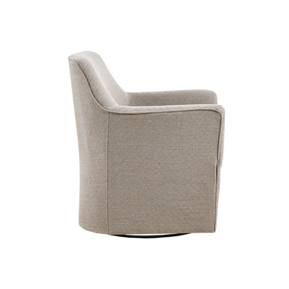 Swivel glider chair beige fabric with subtle geometric pattern on Tampa Home & Garden Store