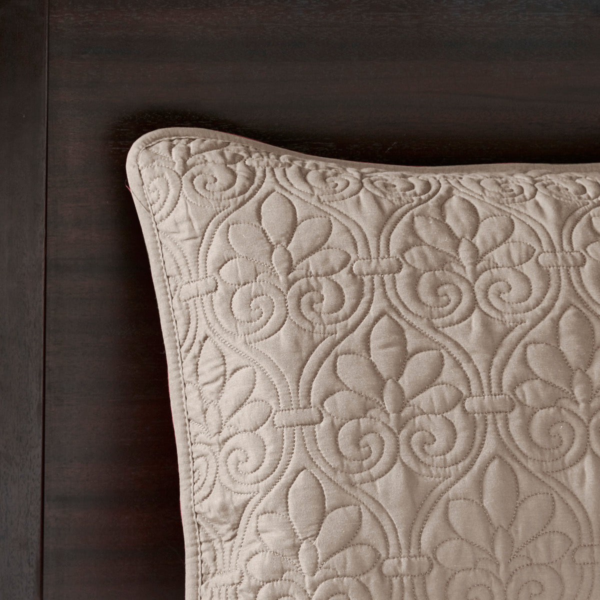Reversible khaki quilt set with antimicrobial cotton filling, HouseOfZazla on Tampa Home & Garden Store