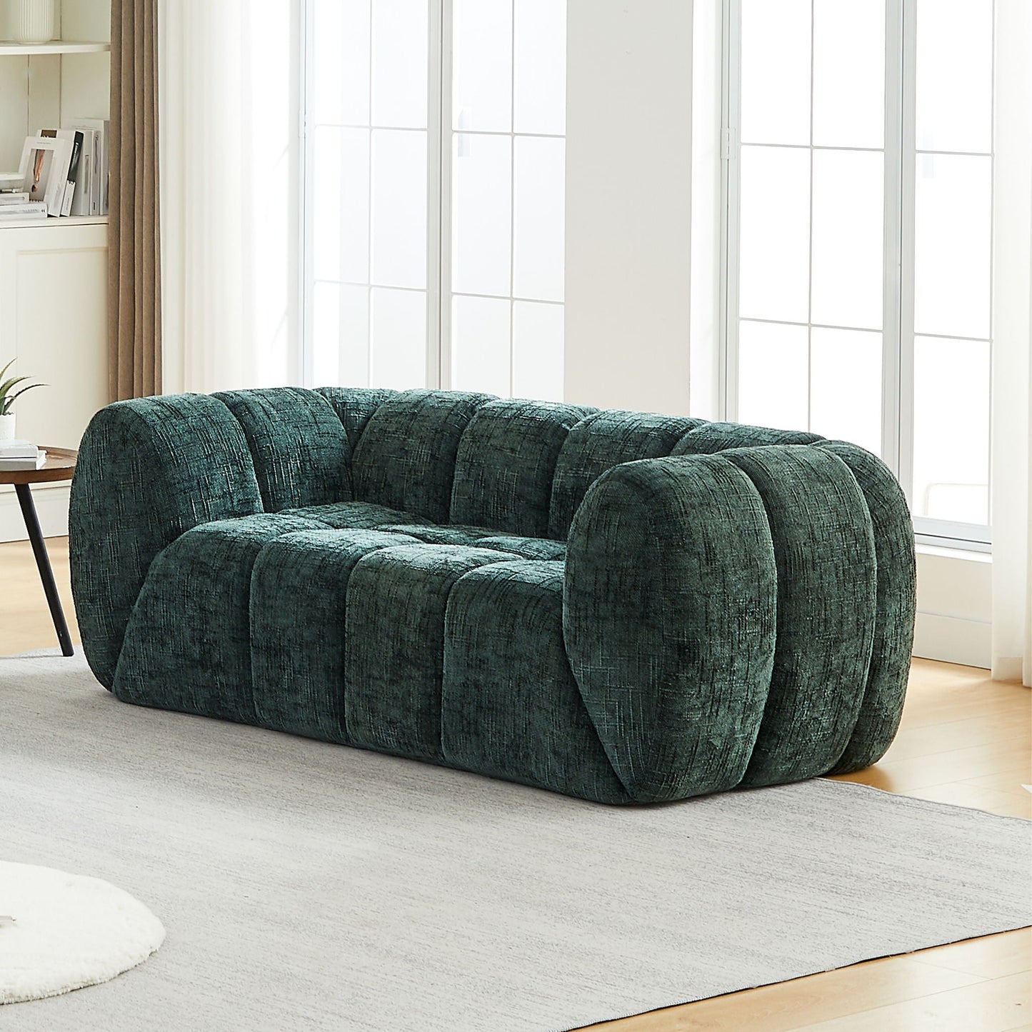 Rounded Cloud Sofa and Piano Key Backrest Design