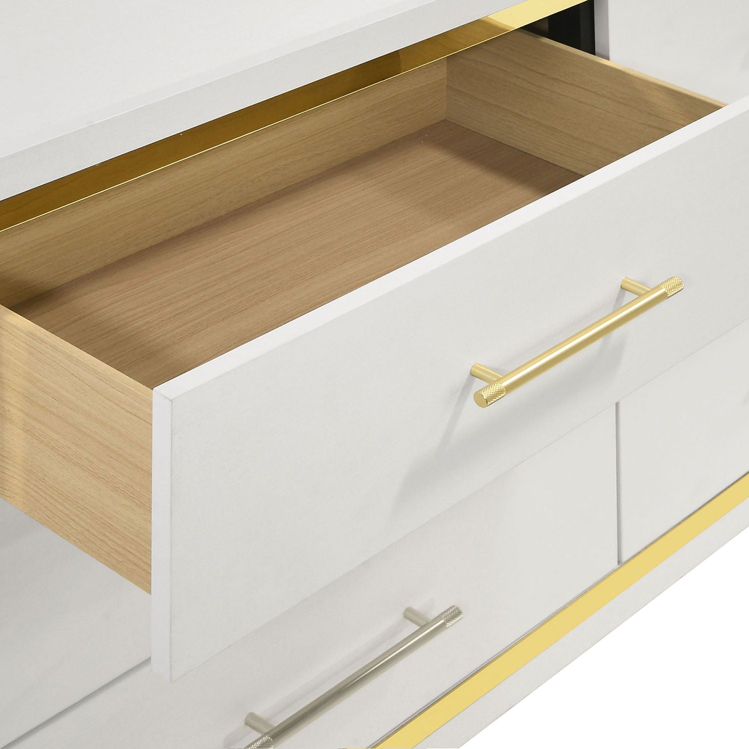 Malcolm Bedroom Set With Wingback, white finish with gold hardware HouseOfZazla on Tampa Home & Garden Store