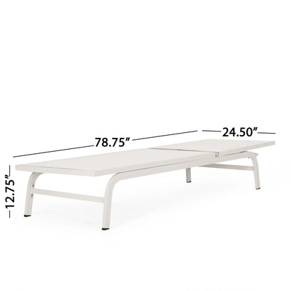 Finn Contemporary chaise lounge by HouseOfZazla, white metal frame, adjustable back on Tampa Home & Garden Store