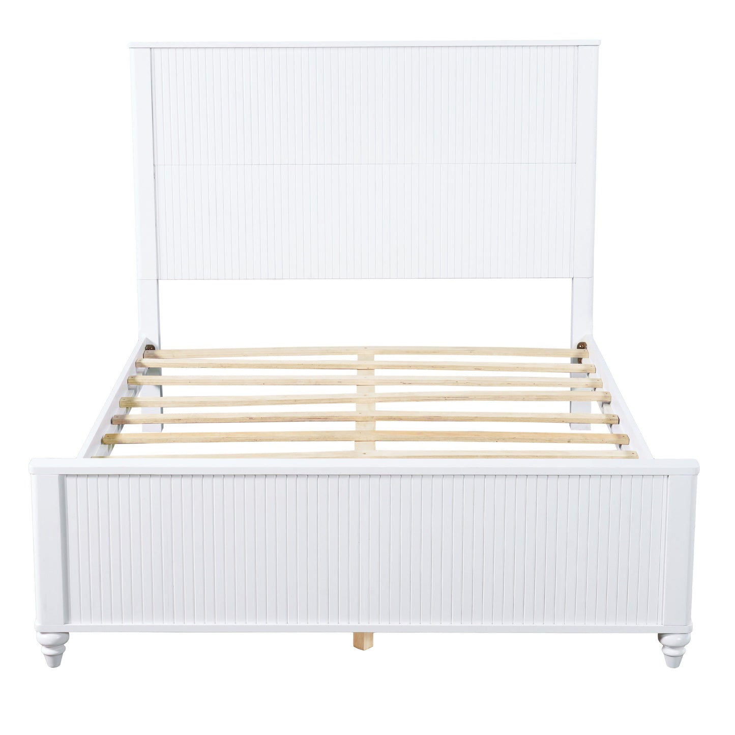 Solid White Queen Bed Frame and Wooden Board