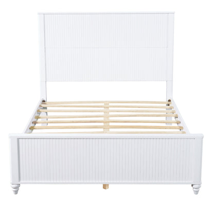 Solid White Queen Bed Frame and Wooden Board