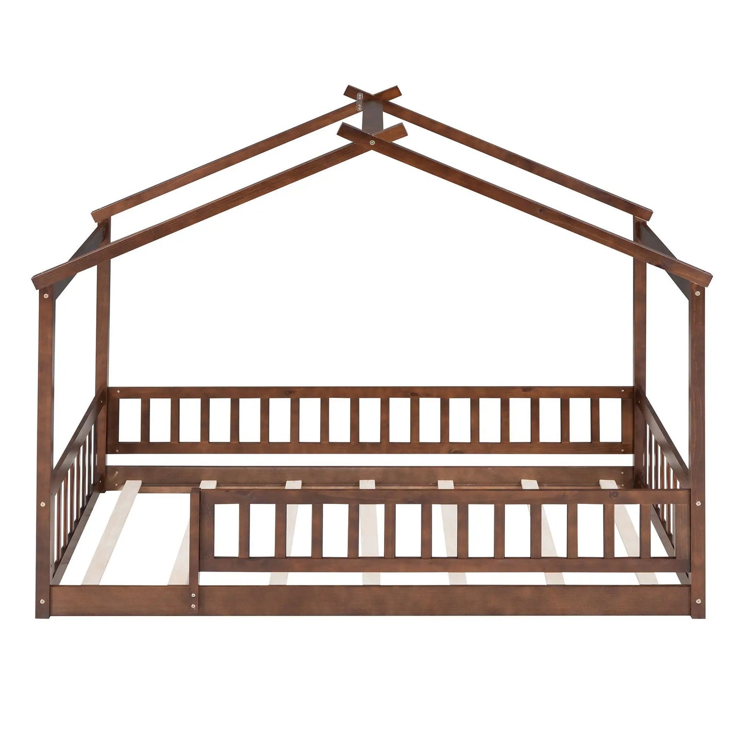 Bed House Bed Frame With Fence canopy bed in warm brown with fence rails Unique Piece Furniture on Tampa Home & Garden Store