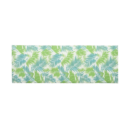 Outdoor chaise lounge cushion palm leaf print in green/blue fabric on Tampa Home & Garden Store