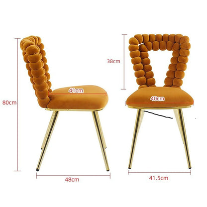 Modern Chair With Iron Tube Legs and Cushions