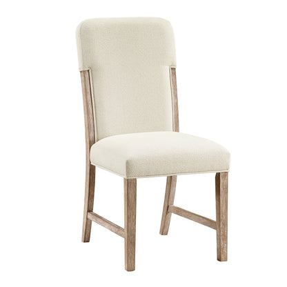 Beautiful Dining and Kitchen Set chair in beige fabric with natural wood legs by HouseOfZazla on Tampa Home & Garden Store
