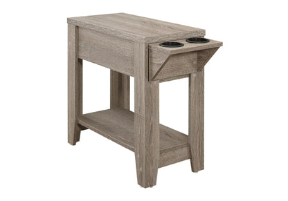 Accent side table with storage, gray wood finish and cup holders by Unique Piece Furniture on Tampa Home & Garden Store