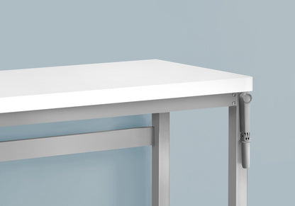 Adjustable standing computer desk white top with silver metal frame HouseOfZazla on Tampa Home & Garden Store