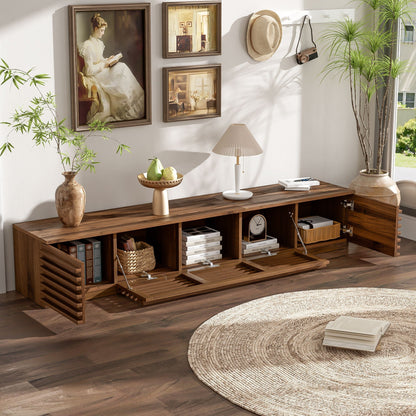 Walnut TV Stand by HouseOfZazla with cable management and soft-closing hinges on Tampa Home & Garden Store