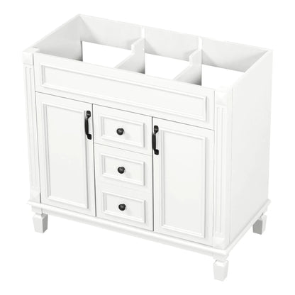 Bathroom vanity cabinet white with 2 soft closing doors and 2 drawers, paneled fronts on Tampa Home & Garden Store