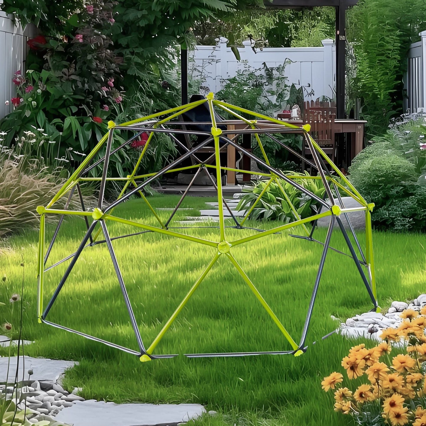 10 Sided Climbing Frame and Colorful Stones
