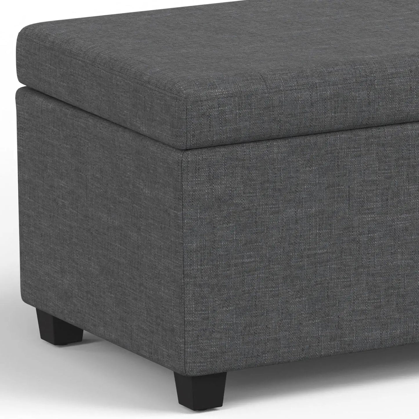 Avalon storage ottoman bench in dark gray fabric with black legs by Unique Piece Furniture on Tampa Home & Garden Store