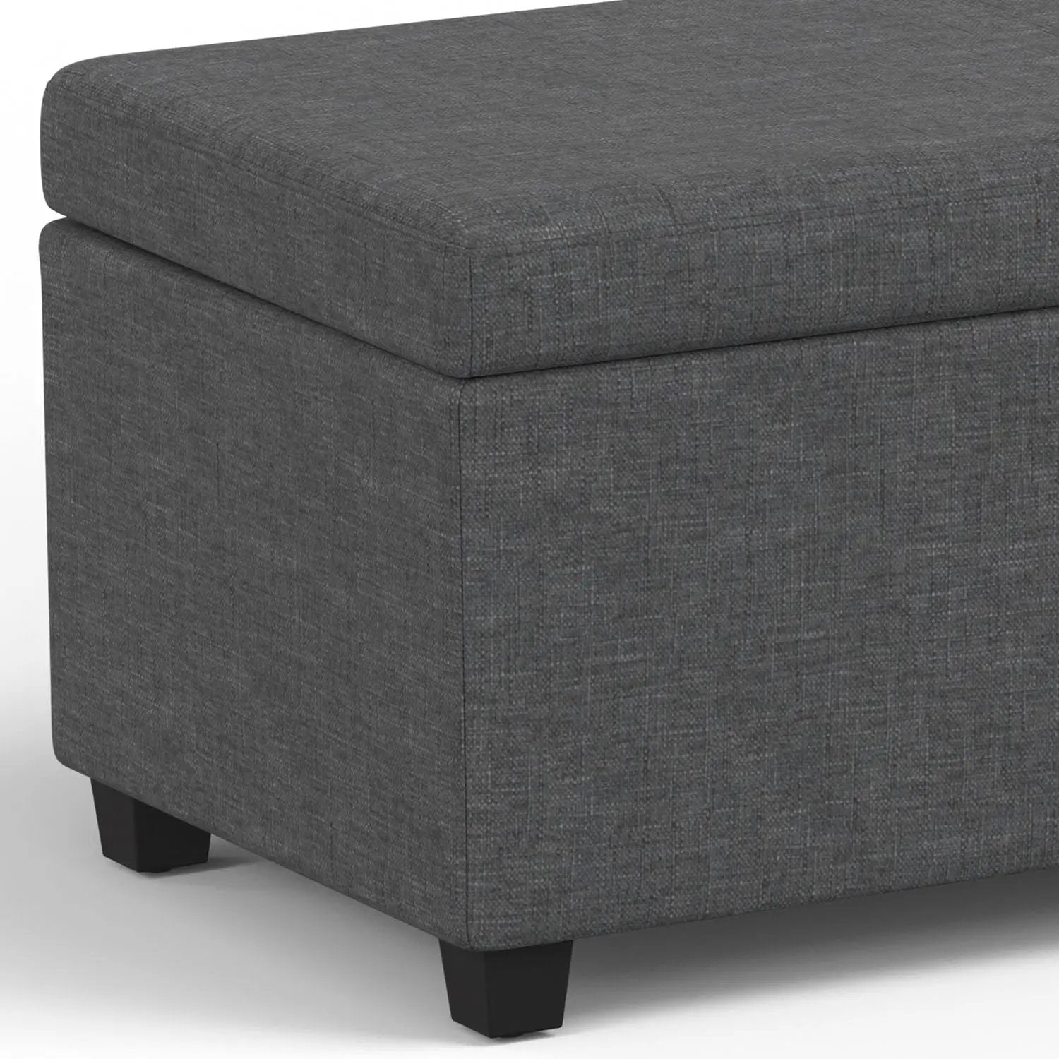 Avalon storage ottoman bench in dark gray fabric with black legs by Unique Piece Furniture on Tampa Home & Garden Store