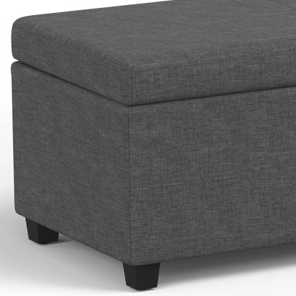 Avalon storage ottoman bench in dark gray fabric with black legs by Unique Piece Furniture on Tampa Home & Garden Store