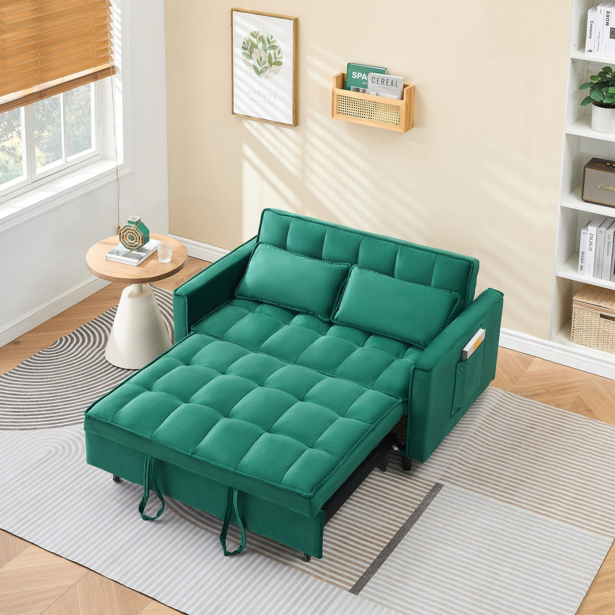 Large 3 In 1 Sofa Bed and Velvet Living Room