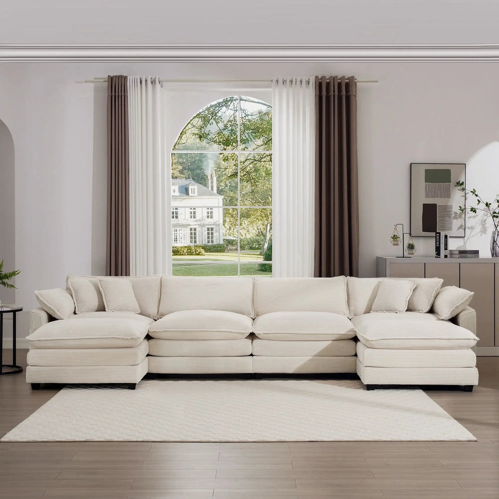 Modern modular cushion sofa with ottoman, deep seating 3-piece set by Unique Piece Furniture on Tampa Home & Garden Store
