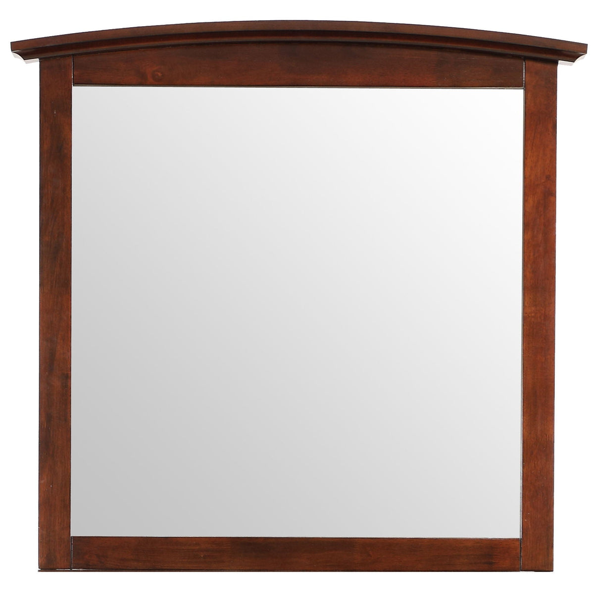 Elegant Wall Mirror by HouseOfZazla with dark wood veneer curved top frame on Tampa Home & Garden Store