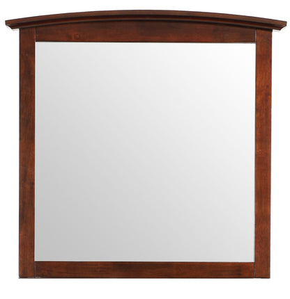 Elegant Wall Mirror by HouseOfZazla with dark wood veneer curved top frame on Tampa Home & Garden Store