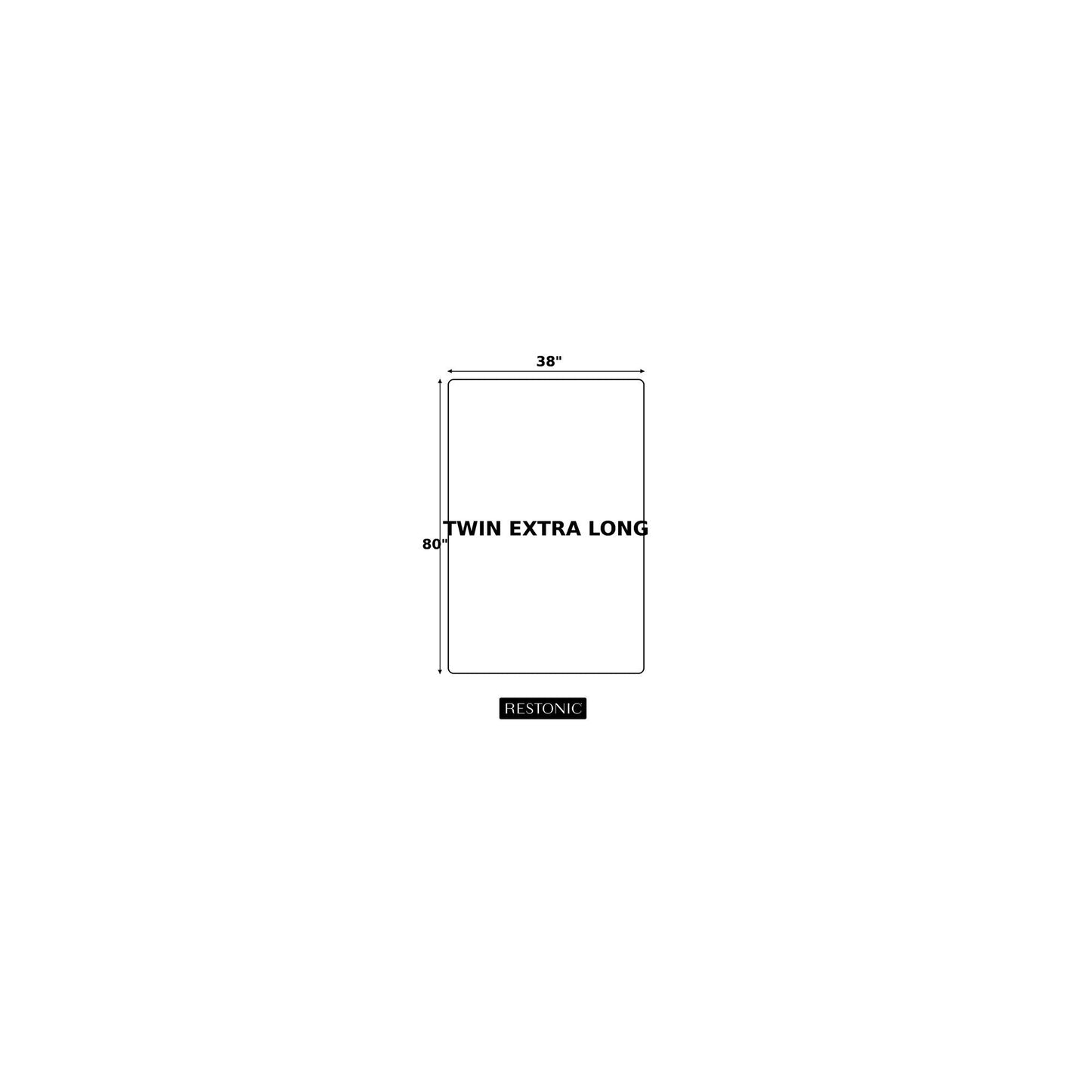 Comfort Care 10in Hybrid Euro Top Mattress Plush Twin Extra Long 38x80 Restonic outline on Tampa Home & Garden Store