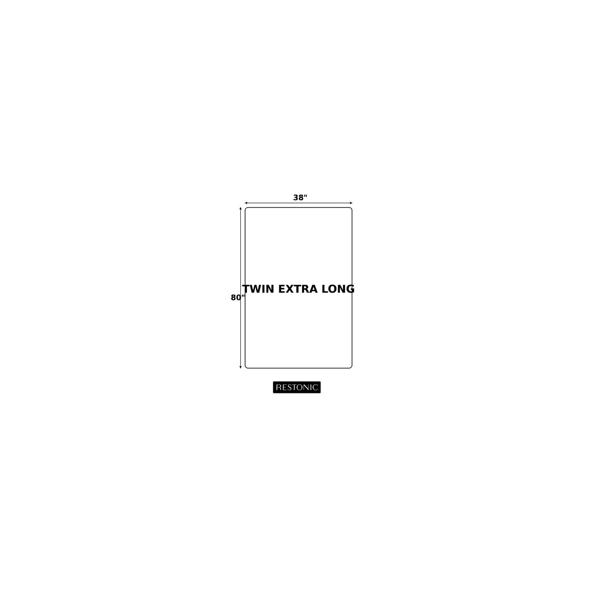 Comfort Care 10in Hybrid Euro Top Mattress Plush Twin Extra Long 38x80 Restonic outline on Tampa Home & Garden Store