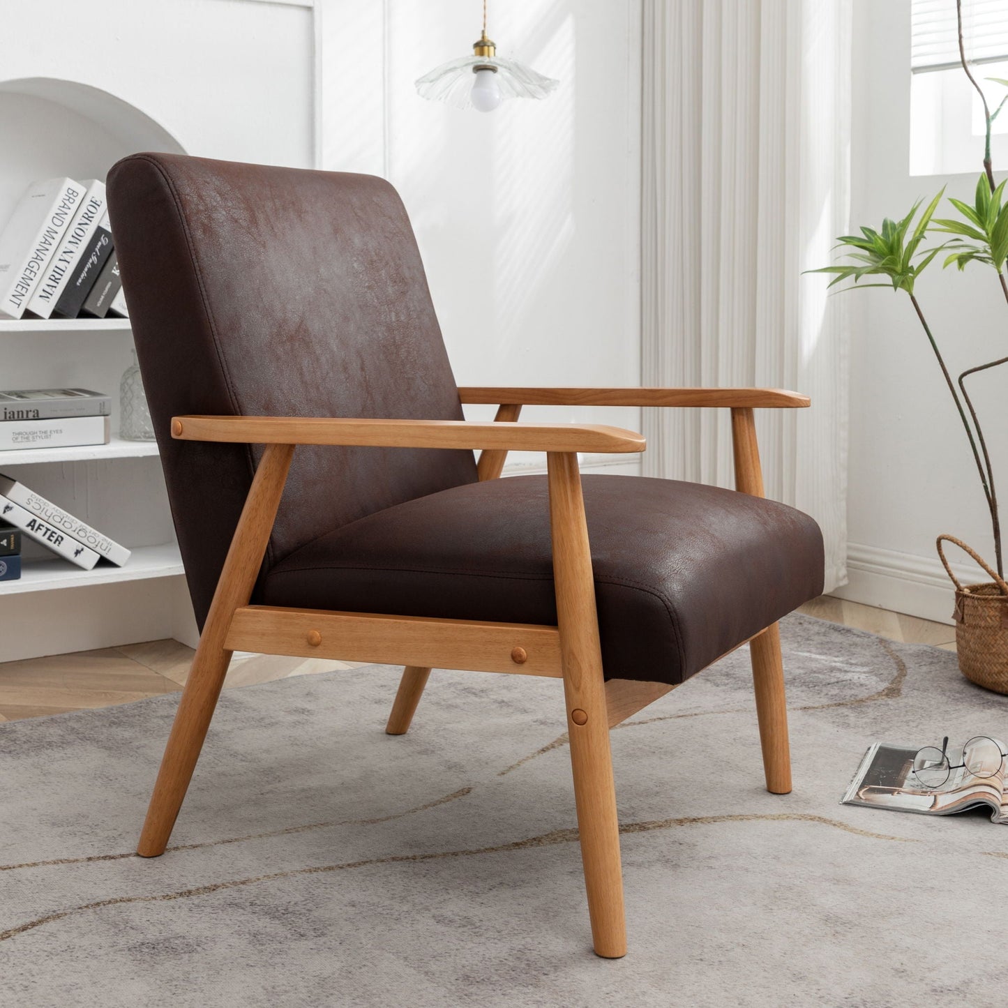 Wide Classic Mid Century Modern Arm Chair