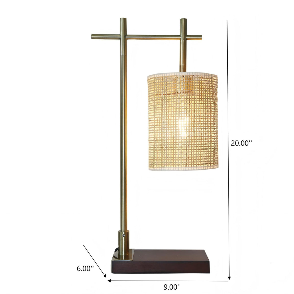 Bedroom table lamp with bronze metal stand and woven beige lampshade by HouseOfZazla on Tampa Home & Garden Store