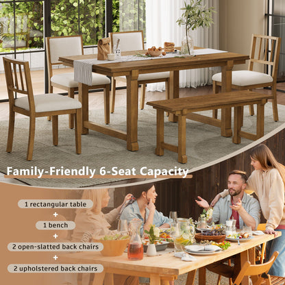 Rubber Wood Six Piece Kitchen and Dining Set
