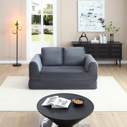 Folding Corduroy Sofa Bed with Removable Covers
