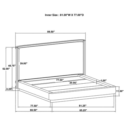 Kimpton Sleek Upholstered Wingback Platform Bed