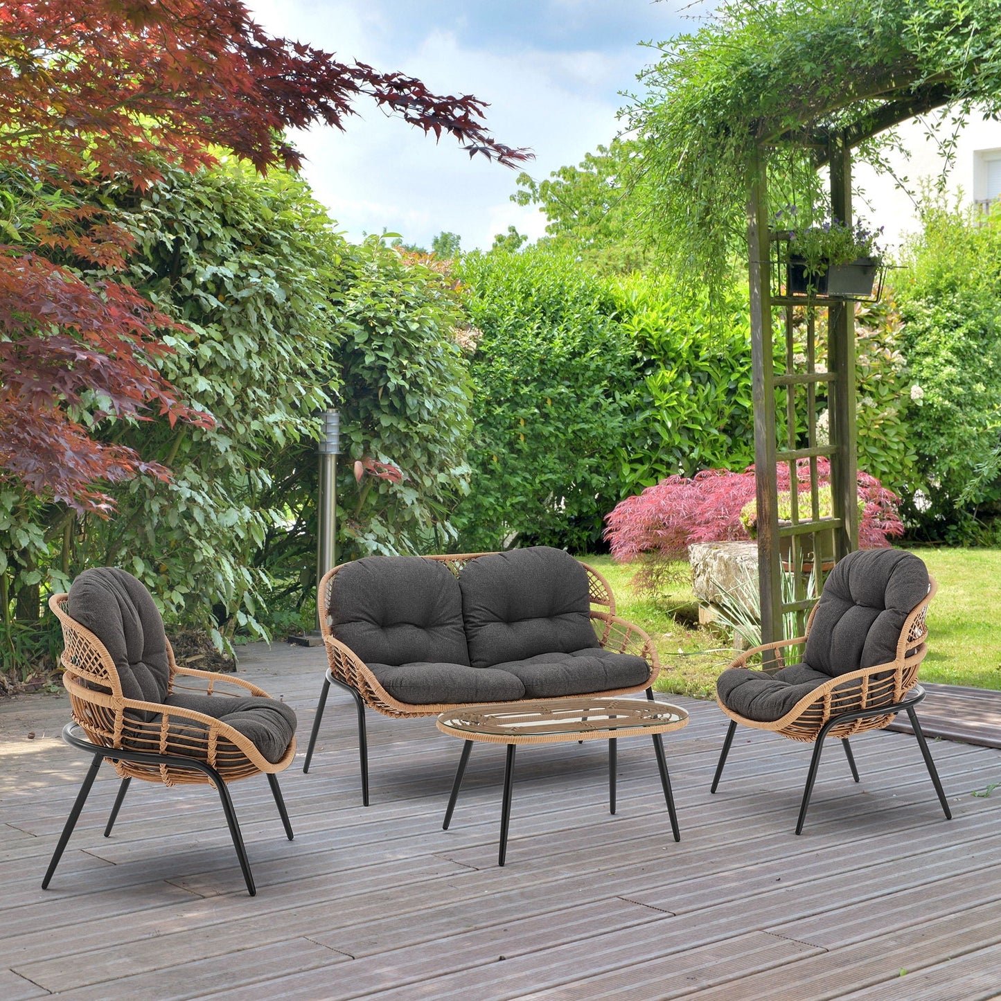 Modern Four Piece Outdoor Conversation Set