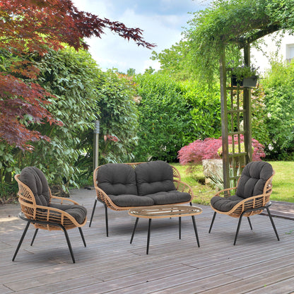 Modern Four Piece Outdoor Conversation Set
