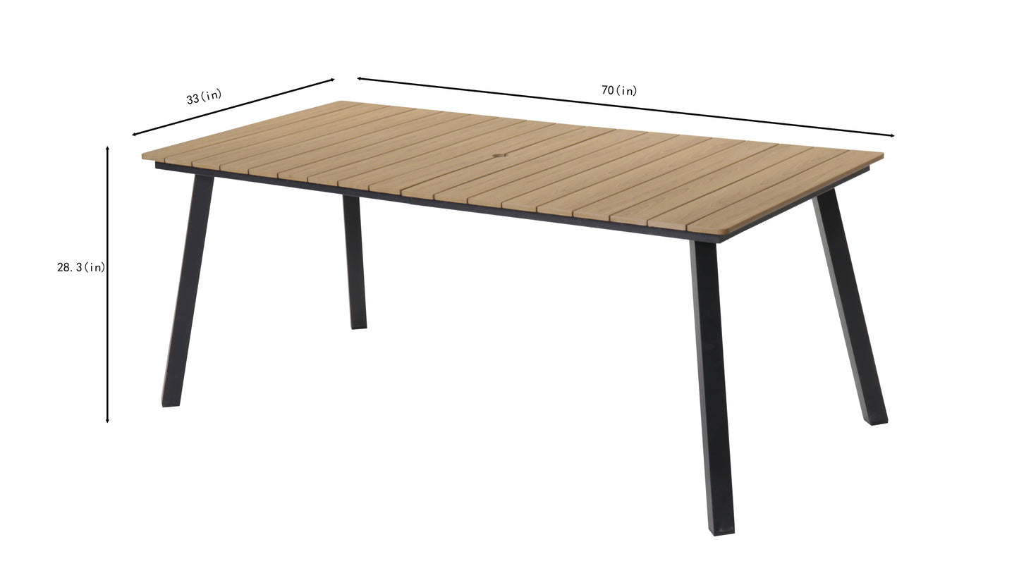 Outdoor Folding Dining Table and Steel Frame
