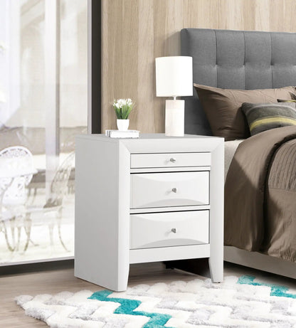 Modern Design Nightstand with Durable Wood Veneer