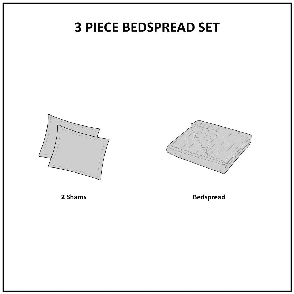3 piece reversible bedspread set khaki full/queen with 2 shams by HouseOfZazla on Tampa Home & Garden Store