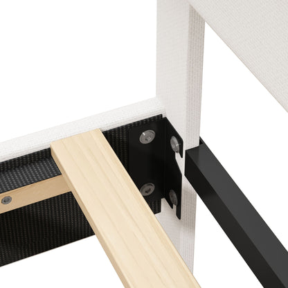 King Upholstered Platform Bed Frame in White