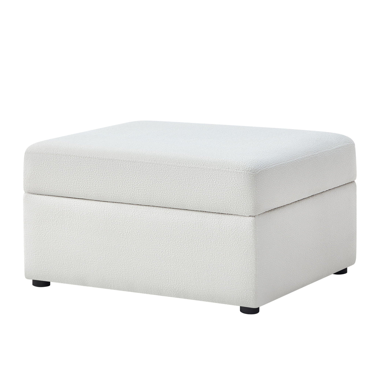 Storage ottoman with hidden storage in light gray textured fabric on Tampa Home & Garden Store