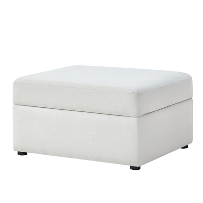 Storage ottoman with hidden storage in light gray textured fabric on Tampa Home & Garden Store