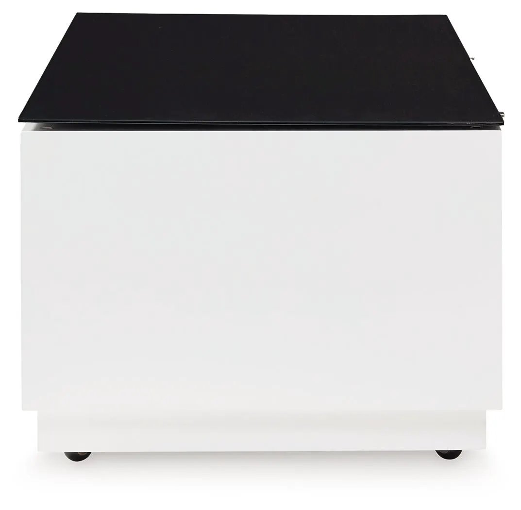 Gardoni Glass Coffee Table in White and Black