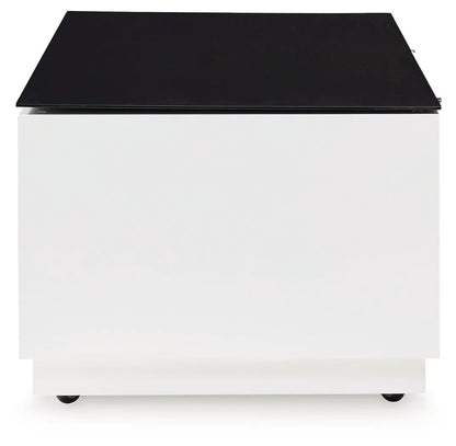 Gardoni Glass Coffee Table in White and Black