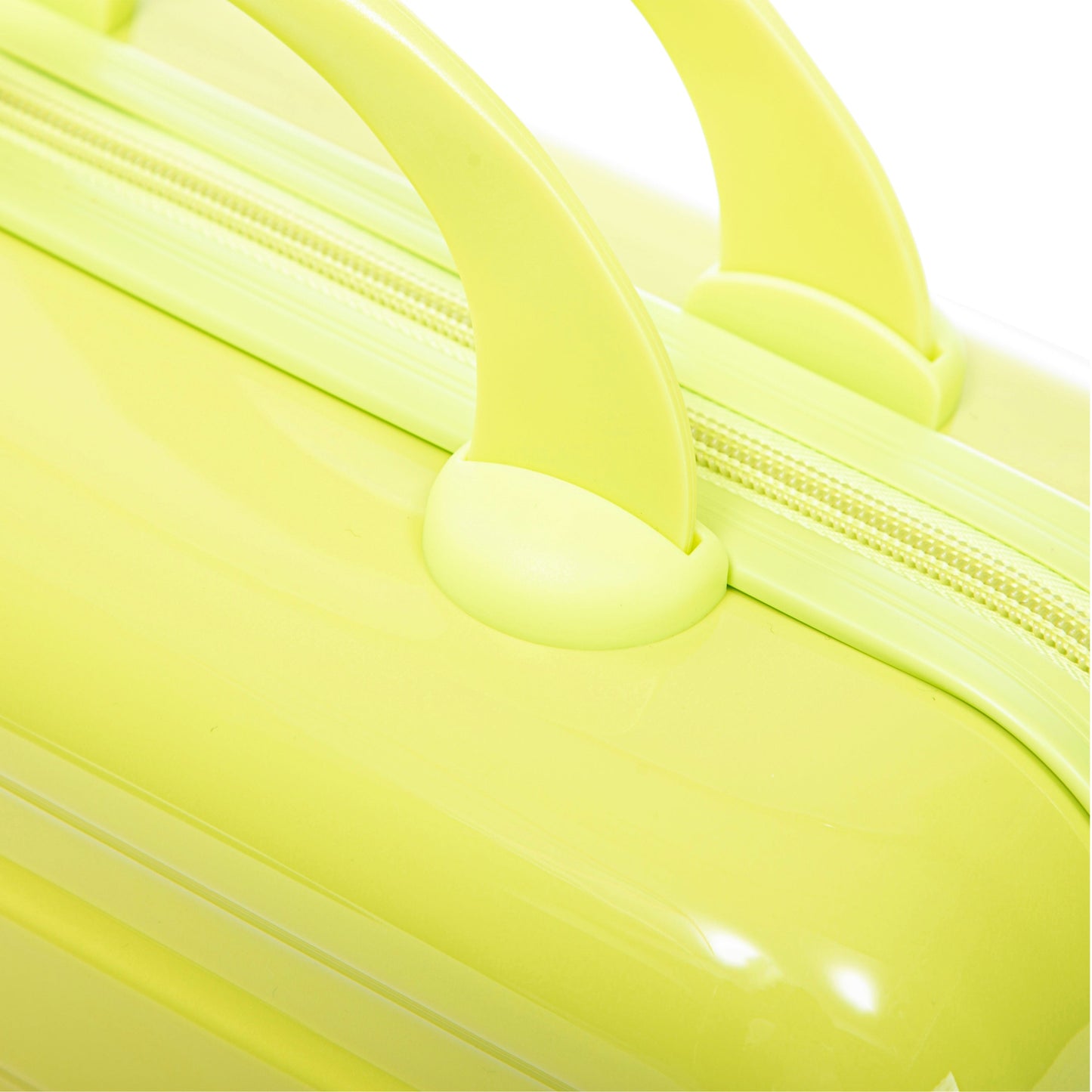 2-Piece spinner luggage set yellow polycarbonate with handle and zipper HouseOfZazla on Tampa Home & Garden Store