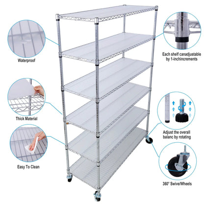 6 Tier NSF Metal Wire Shelving Unit for Storage