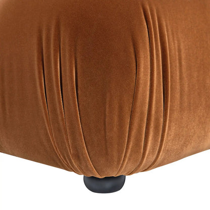 Marcel Bubble Ottoman in warm brown velvet with pleats Unique Piece Furniture on Tampa Home & Garden Store