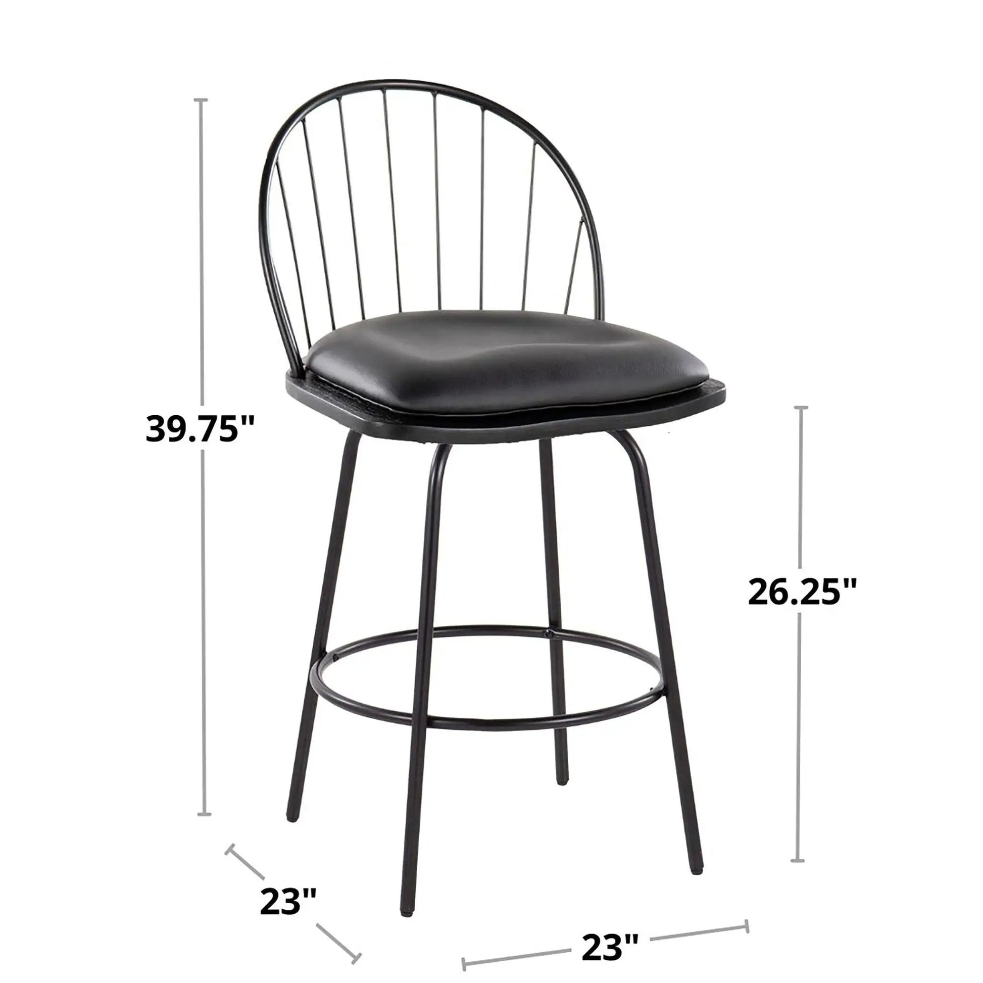 Counter stools set of 2 Riley Claire Farmhouse fixed-height swivel with round footrest on Tampa Home & Garden Store