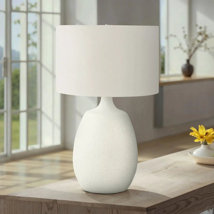 Table lamp cream resin base with white shade, contemporary style Unique Piece Furniture on Tampa Home & Garden Store