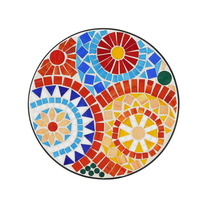 Colorful and Floral Ceramic Outdoor Side Table