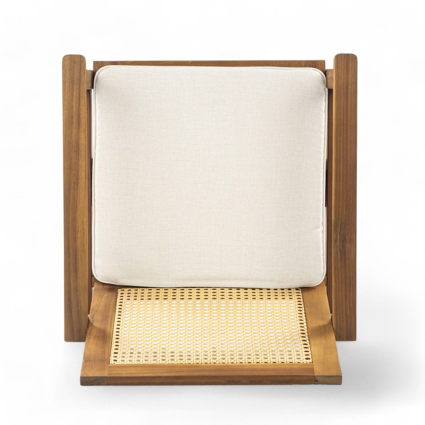 Preston Outdoor Dining Chair With Teak and Beige