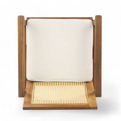 Preston Outdoor Dining Chair With Teak and Beige