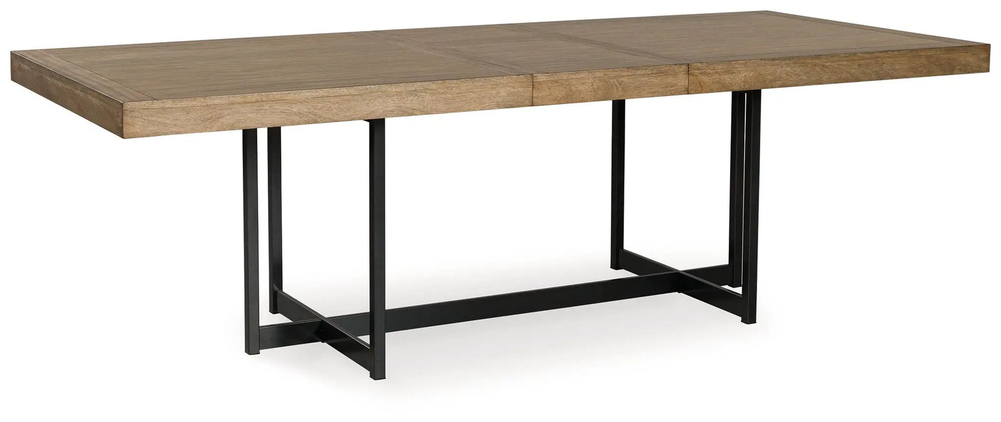 Tomtyn dining table from 5pc set by Unique Piece Furniture in oak with black metal legs on Tampa Home & Garden Store