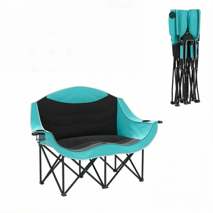 Foldable Outdoor Loveseat for Camping and Patio